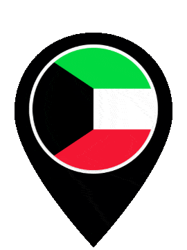 Kuwait Pin Bounce animated flag GIF