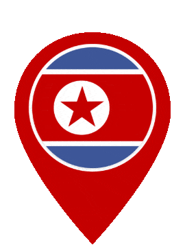 North Korea Pin Bounce animated flag GIF