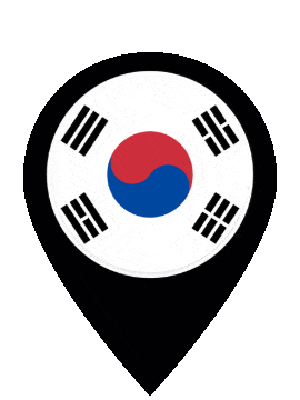 South Korea Pin Bounce animated flag GIF