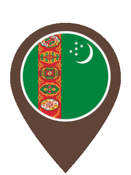 Turkmenistan Pin Bounce animated flag GIF