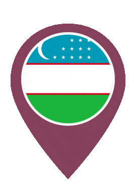 Uzbekistan Pin Bounce animated flag GIF