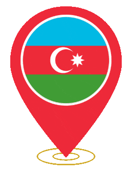Azerbaijan Pin Heartbeat animated flag GIF