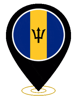 Barbados Pin Heartbeat animated flag GIF