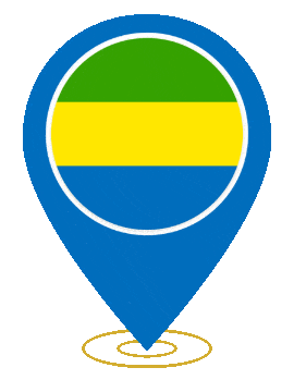 Gabon Pin Heartbeat animated flag GIF