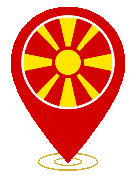 North Macedonia Pin Heartbeat animated flag GIF