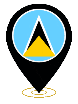 Saint Lucia Pin Heartbeat animated flag GIF