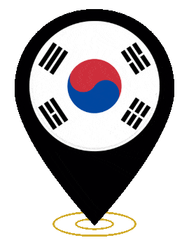 South Korea Pin Heartbeat animated flag GIF