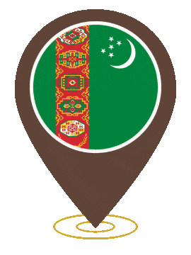 Turkmenistan Pin Heartbeat animated flag GIF