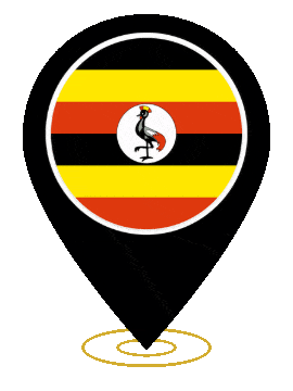 Uganda Pin Heartbeat animated flag GIF
