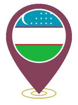 Uzbekistan Pin Heartbeat animated flag GIF