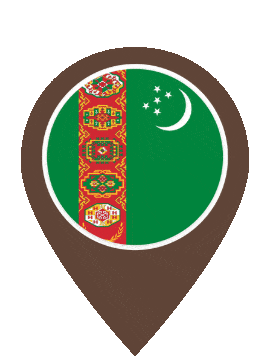 Turkmenistan Pin Pulse animated flag GIF
