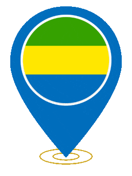 Gabon Pin Ring Pulse animated flag GIF