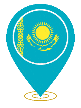 Kazakhstan Pin Ring Pulse animated flag GIF