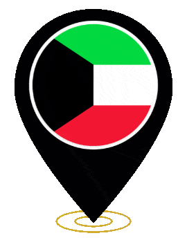 Kuwait Pin Ring Pulse animated flag GIF