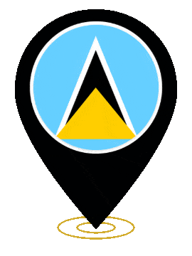 Saint Lucia Pin Ring Pulse animated flag GIF