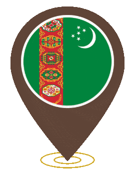 Turkmenistan Pin Ring Pulse animated flag GIF