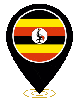 Uganda Pin Ring Pulse animated flag GIF
