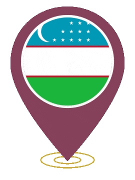 Uzbekistan Pin Ring Pulse animated flag GIF