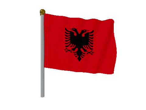 Albania Pole Fast Wind animated flag GIF