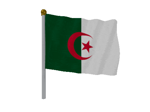 Algeria Pole Fast Wind animated flag GIF