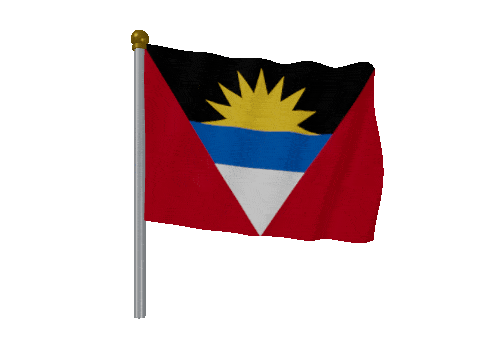 Antigua And Barbuda Pole Fast Wind animated flag GIF