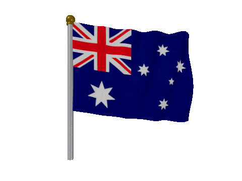 Australia Pole Fast Wind animated flag GIF
