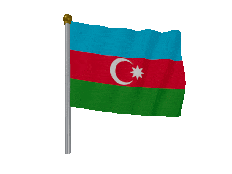 Azerbaijan Pole Fast Wind animated flag GIF