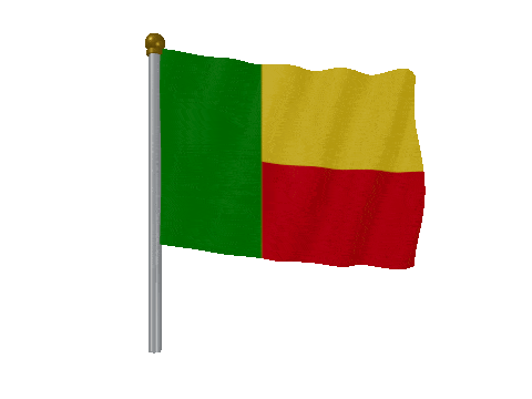 Benin Pole Fast Wind animated flag GIF