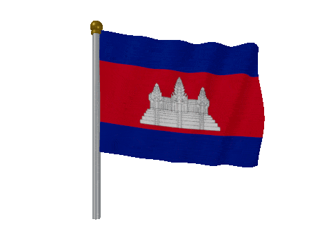 Cambodia Pole Fast Wind animated flag GIF