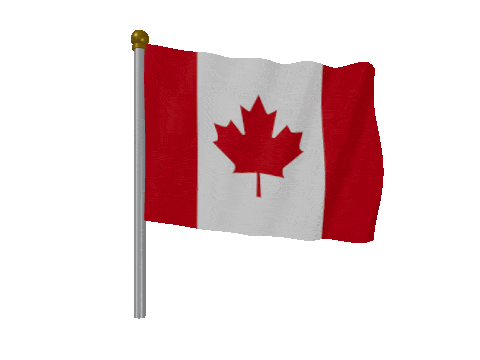 Canada Pole Fast Wind animated flag GIF