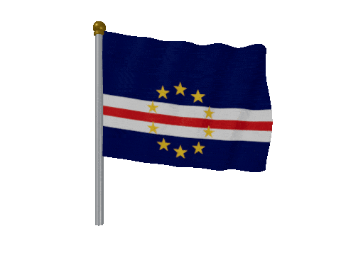 Cape Verde Pole Fast Wind animated flag GIF