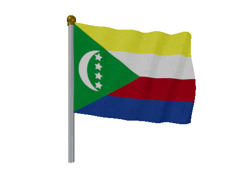Comoros Pole Fast Wind animated flag GIF