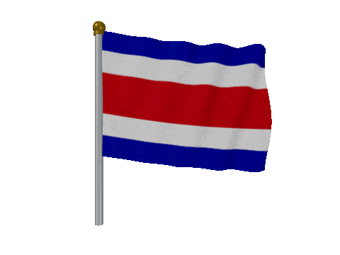 Costa Rica Pole Fast Wind animated flag GIF