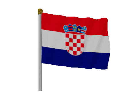 Croatia Pole Fast Wind animated flag GIF