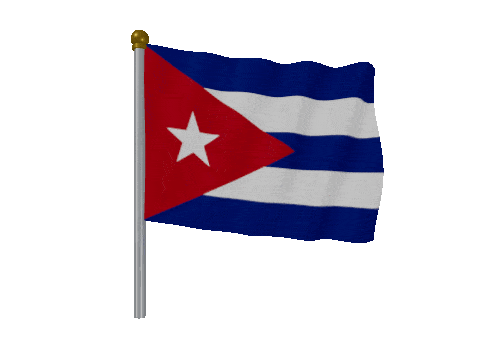 Cuba Pole Fast Wind animated flag GIF