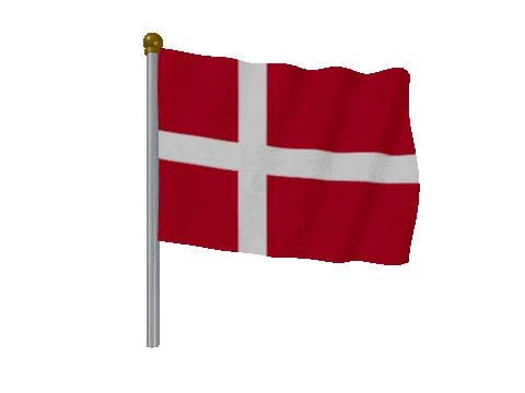 Denmark Pole Fast Wind animated flag GIF