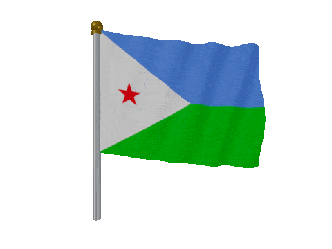 Djibouti Pole Fast Wind animated flag GIF