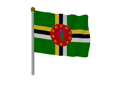 Dominica Pole Fast Wind animated flag GIF
