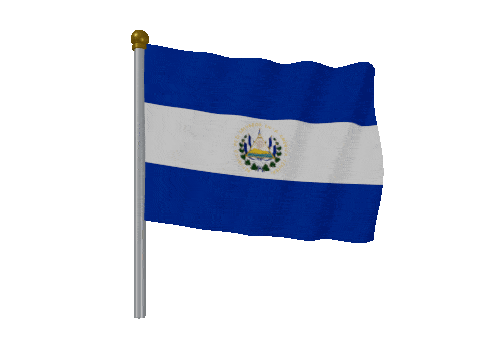 El Salvador Pole Fast Wind animated flag GIF