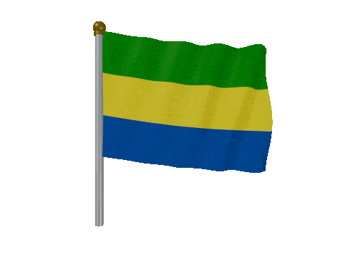 Gabon Pole Fast Wind animated flag GIF