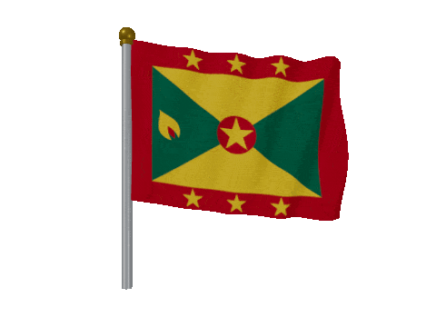 Grenada Pole Fast Wind animated flag GIF