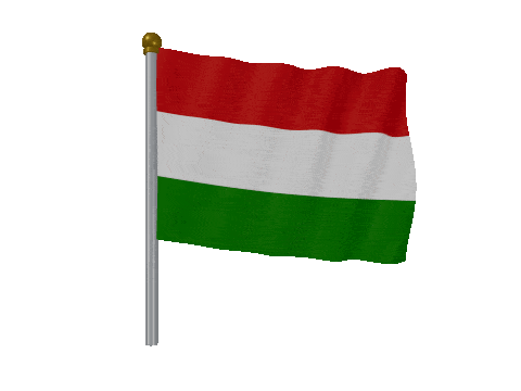 Hungary Pole Fast Wind animated flag GIF