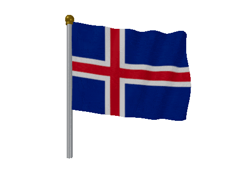 Iceland Pole Fast Wind animated flag GIF