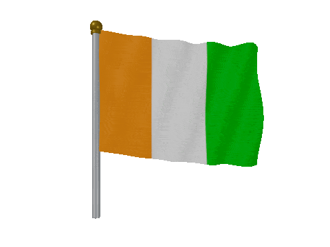 Ivory Coast Pole Fast Wind animated flag GIF