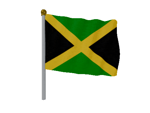 Jamaica Pole Fast Wind animated flag GIF