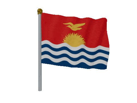 Kiribati Pole Fast Wind animated flag GIF