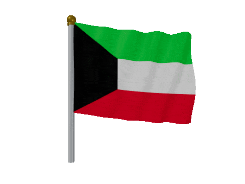 Kuwait Pole Fast Wind animated flag GIF