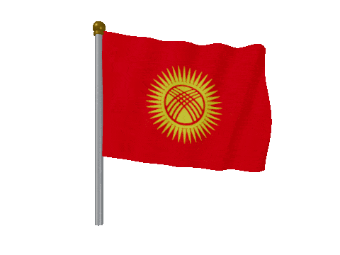 Kyrgyzstan Pole Fast Wind animated flag GIF