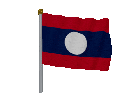 Laos Pole Fast Wind animated flag GIF