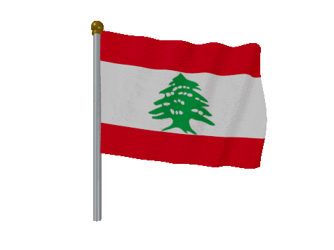Lebanon Pole Fast Wind animated flag GIF